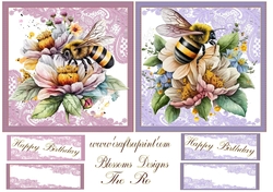 A Beautiful Bee sheet  Design with greeting tags