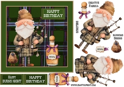 Birthday or burns night green approx 7 x 7