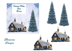 Blue Christmas Decoupage 