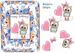cute owl florel frame