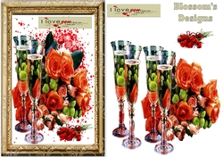 Champagne and Floweres Anniversary or Valentine