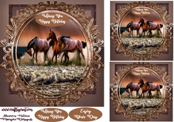 Horses bithday card
