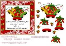 Christmas bells red frame