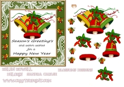 Christmas bells dark green frame