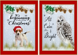 Puppy and owl Christmas