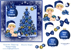 baby blue first chistmas approx 7x7