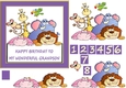 Animal birthday Grandson Design approx 7inches x 7inches 