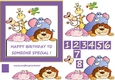 Animal birthday Design approx 7inches x 7inches 