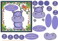 Hippo birthday 1 to 8 plus blank tags
