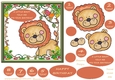 Lion birthday 1 to 8 plus blank tags