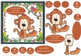Monkey birthday 1 to 8 plus blank tags