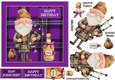 Birthday or burns night purple approx 7 x 7 