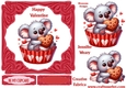 Be my cup cake valentine card design 7x7 3