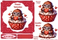 Be my cup cake valentine card design 7x7   