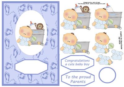 Cute Baby Boy Decoupage