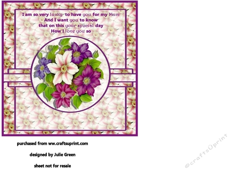 A floral basket mothers day insert