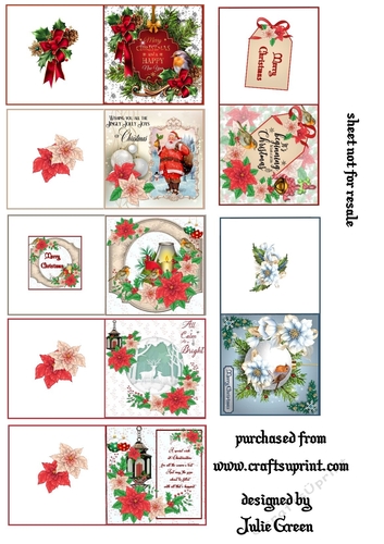 Traditional Christmas gift tags