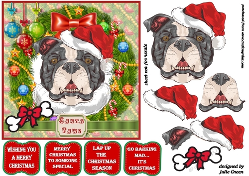 Santa Paws the Bulldog