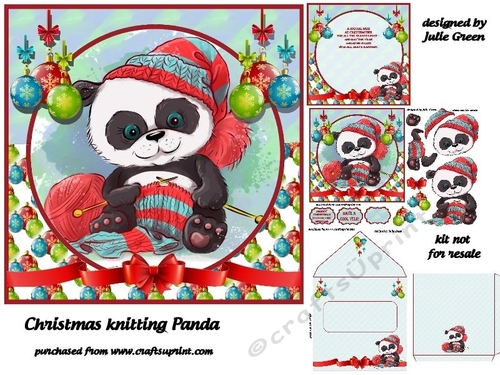 Christmas knitting Panda