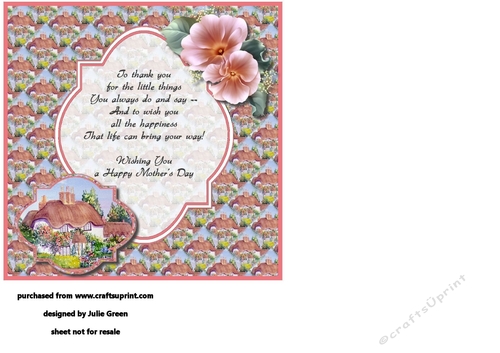 A country cottage Mothers day insert
