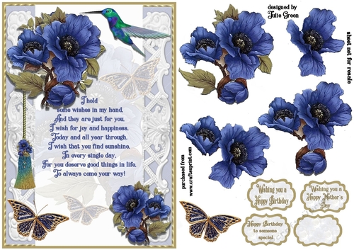 Purple poppies and wings A5