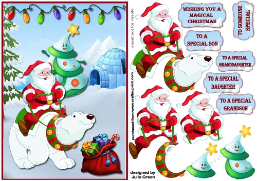 Santa rides a Polar Bear A5