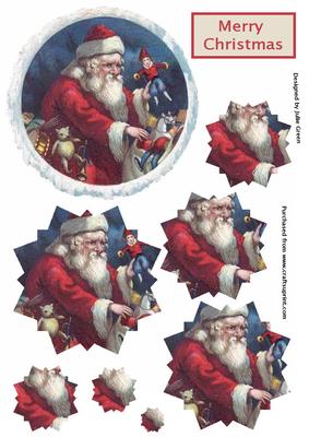 Vintage Santa Double Star Pyramid