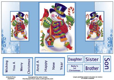 Jolly Snowman Fold Back Card