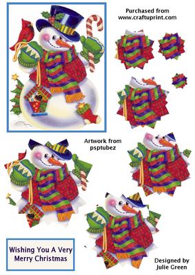 Jolly Snowman Double Star Pyramid. Xmas