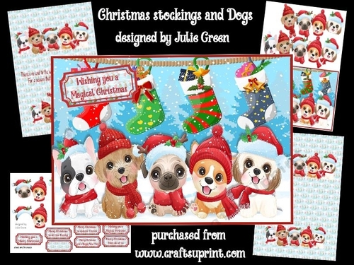 Christmas stockings and Dogs A5