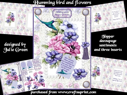 Humming bird and flowers