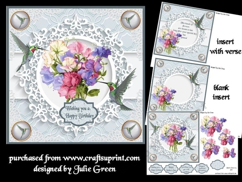 Sweet peas and humming birds