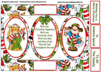 Animal Christmas Tri Fold