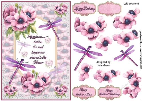 Anemone and dragonflies A5