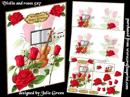 Violin and roses 5x7