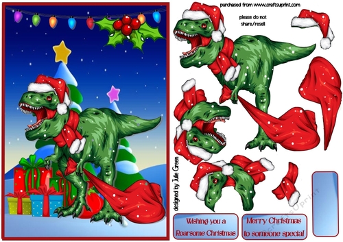 Dinosaur drops off Christmas presents A5