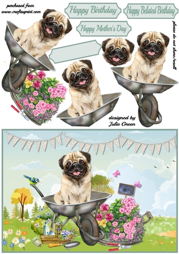 The gardening Pug A5
