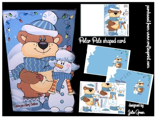 Polar pals shaped card