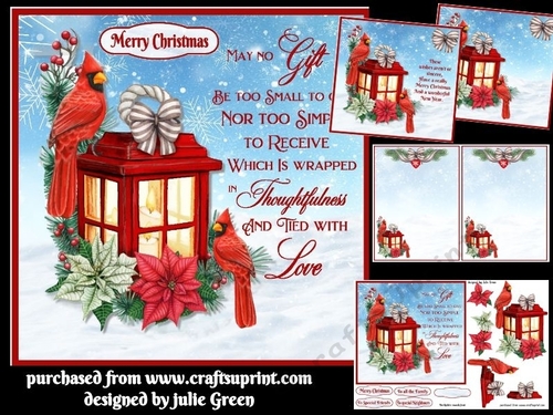 Cardinals and Christmas Lantern