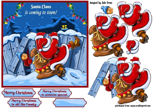 Santa climbs the fence