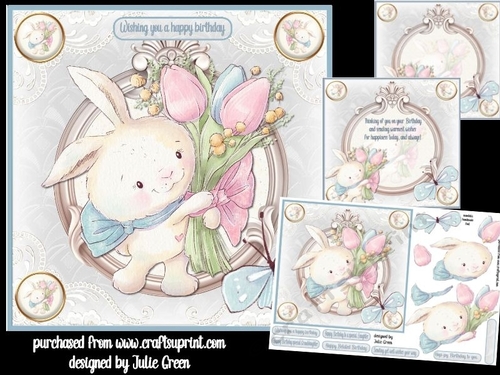 Hoppy birthday with flowers