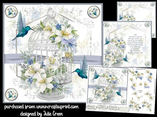 Bird cage and flowers
