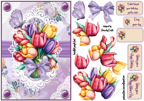 Floral Greetings...Tulips A5