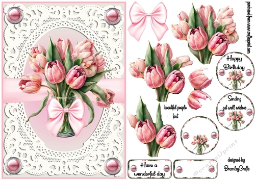 Tulips in pink A5