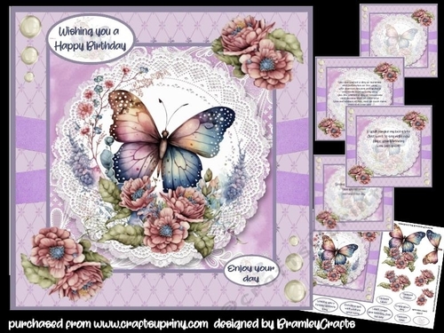 Butterfly wings and flowers