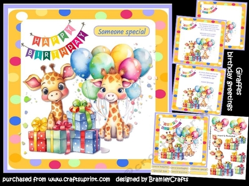 Giraffes birthday greetings