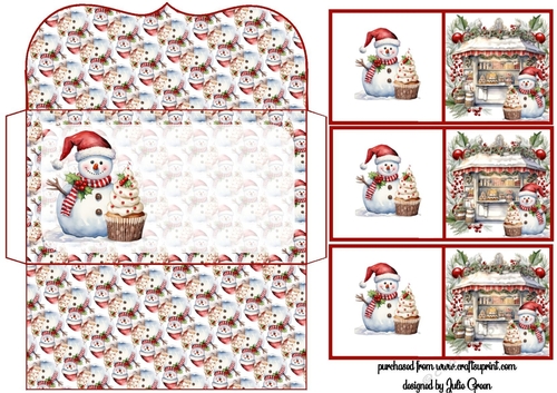 Christmas Snowman money wallet and gift tags