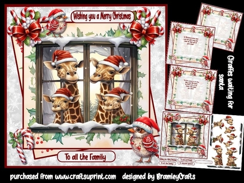 Giraffes waiting for Santa