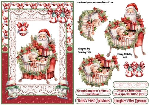 Baby girls first Christmas A5
