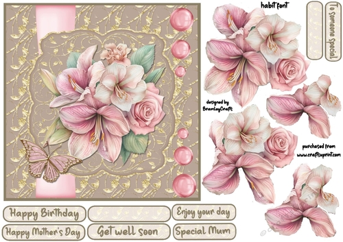 Pink Amaryillis 7x7